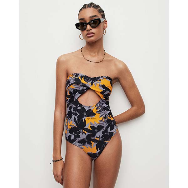 Allsaints Australia Womens Tatum Alessandra Swimsuit Citrus Orange AU63-145